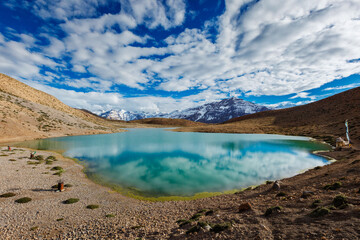 Dhankar Lake in Spiti Valley, Himachal Pradesh, India
