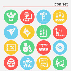 Fototapeta premium 16 pack of fisheries filled web icons set