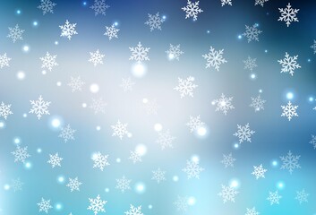 Light BLUE vector backdrop in holiday style.