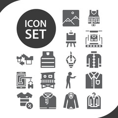 Simple set of sleeve related filled icons.