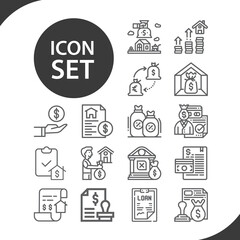 Simple set of rent out related lineal icons.