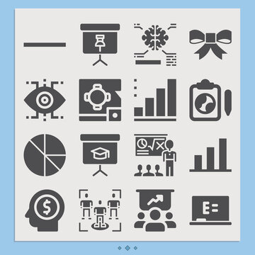 Simple set of planning related filled icons.