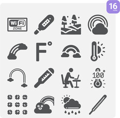 Simple set of climatic related filled icons.