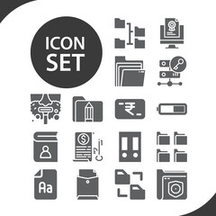 Simple set of programme related filled icons.