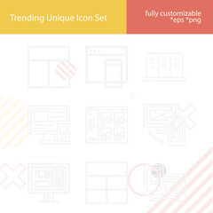 Simple set of ordering related lineal icons.