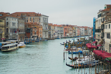 Fototapeta na wymiar Canal in venice with gondolas