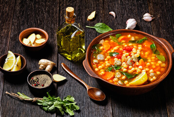 chickpea and green broad bean Moroccan soup