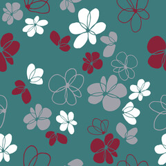Seamless floral pattern with hand draw spring flower