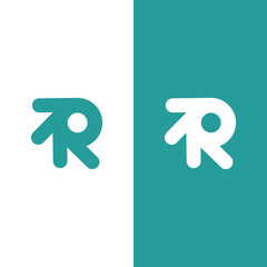 Letter RR simple logo.