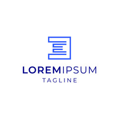 letter E square logo vector modern simple design combinations