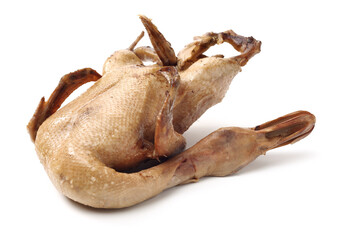 steamed duck on white background 