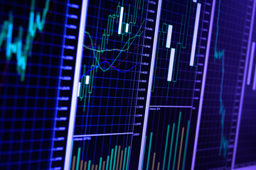 Stock market or forex trading graph concept - stock photo