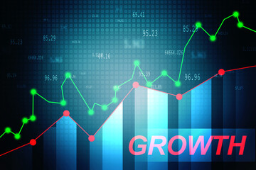 2d rendering Stock market online business concept. business Graph 
