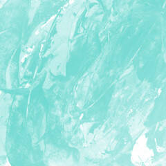 Modern contemporary acrylic background. Aqua texture made with a palette knife. Abstract painting on paper. Mess on the canvas.