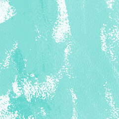 Modern contemporary acrylic background. Aqua texture made with a palette knife. Abstract painting on paper. Mess on the canvas.