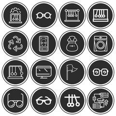 16 pack of angular  lineal web icons set