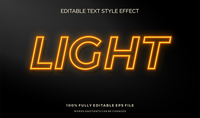 Fototapeta Neon light wall sign text style effect. editable font vector file obraz