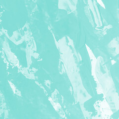 Modern contemporary acrylic background. Aqua texture made with a palette knife. Abstract painting on paper. Mess on the canvas.