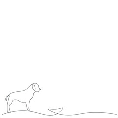 Dog animal drawing on white background, vector illustration