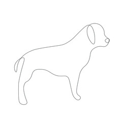 Dog drawing on white background, vector illustration