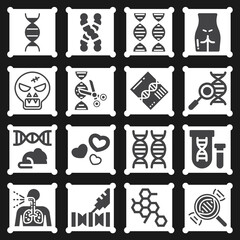 16 pack of morphology  filled web icons set