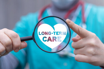 Concept of long-term care. LTC Medical insurance elderly and invalid.