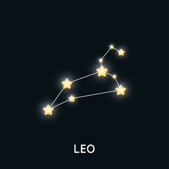 Astrological zodiac Leo. 12 zodiac symbol. Astronomy occult symbol with zodiac sign.