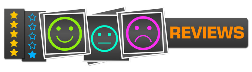 Reviews Dark Colorful Squares Bar Symbols Horizontal
