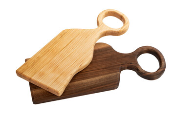 Wooden cutting board isolated on white.