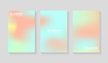 Naklejka na ściany i meble Set of soft cloud background in pastel colorful gradation. Modern blurred background. Vector EPS.10
