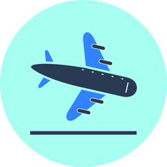 Airplane icon. Plane, rocket, plane icon. airplane up and down, landing and flying icon with vector illustration and flat style.
