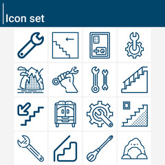 Simple set of basement related lineal icons.