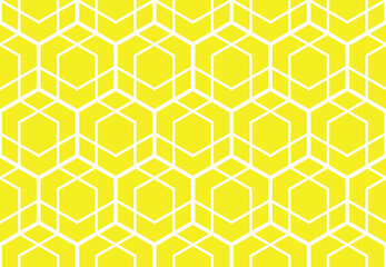 The geometric pattern with lines. Seamless vector background. White and yellow texture. Graphic modern pattern. Simple lattice graphic design
