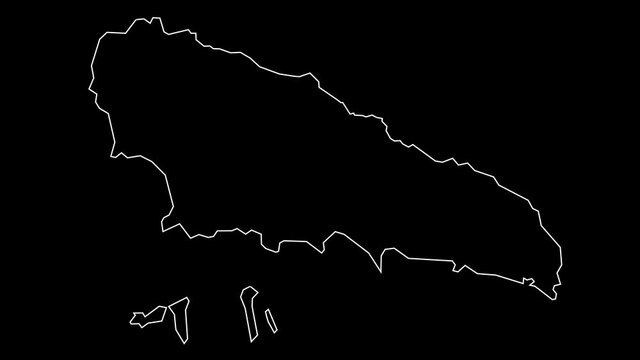 Moheli Comoros Island map outline animation