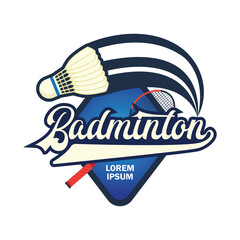 Fototapeta premium badminton icon with text space for your slogan tag line, vector illustration
