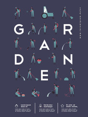 Set of flat vector illustrations. Lettering, poster. A set of posters, cards or covers.