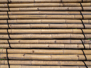 old brown tone bamboo mat or bamboo plank fence texture for background