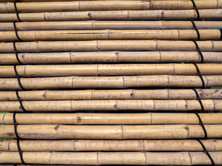 old brown tone bamboo mat or bamboo plank fence texture for background