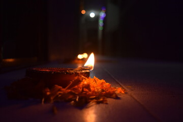 From darkness to light,   Diya during Diwali, Indian Festival