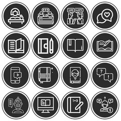 16 pack of dialogue  lineal web icons set