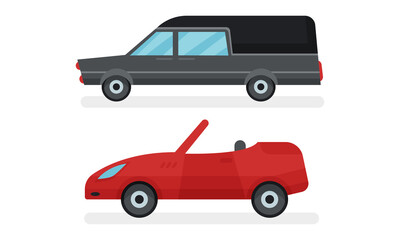 Cars or Automobile as Wheeled Motor Vehicle Used for Transportation Vector Set