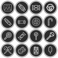 16 pack of sugar  lineal web icons set