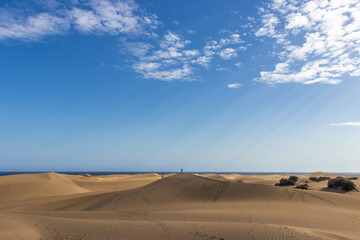 Fototapeta na wymiar Couple on Maspalomas dunes
