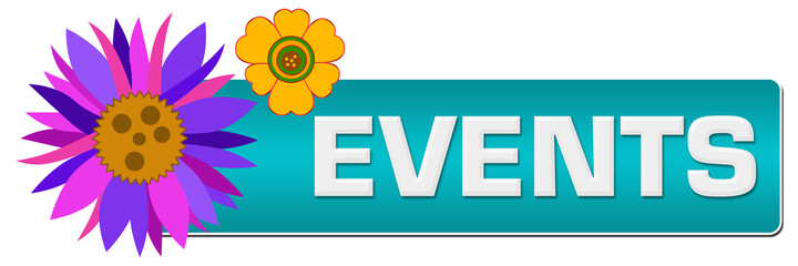Events Turquoise Floral Left Horizontal 