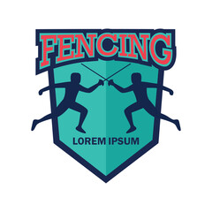 fencing logo with text space for your slogan tag line, vector illustration