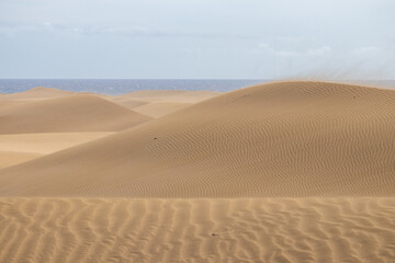 Fototapeta na wymiar Empty sandy Dunes of Maspalomas, Spain