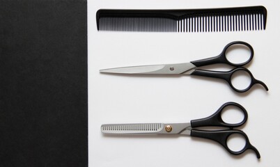 scissors and comb