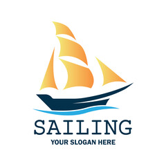 sailing logo with text space for your slogan tag line, vector illustration