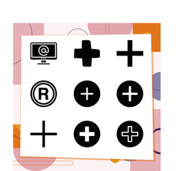 Simple set of 9 icons related to qualified