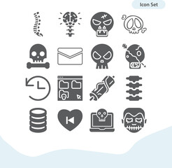 Simple set of axial skeleton related filled icons.
